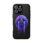 Glitch Sad Face Phone Case, Anime Melt Static Tough Cover