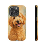 Goldendoodle Fluffy Curls Portrait Art Tough Phone Case
