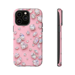 Pink Rhinestone Diamond Pattern Phone Case | Sparkle Gem Print