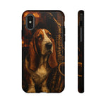 Basset Hound Phone Case Jazz Saxophone Tough Cover Gift Art