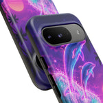 Neon Dolphin Ocean Vaporwave Art Tough Phone Case