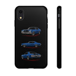 1970 Chevelle SS Phone Case Blue, Three-View Vector Tough Cover
