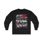 Silver 2026 C8 ZR1X Sports Car Racing Graphic Long Sleeve Tee