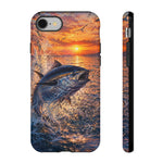 Bluefin Tuna Leaping at Sunset Fishing phone case | Tough Cover