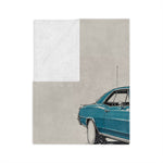 1966 Chevelle Car Illustration Velveteen Blanket | Classic Muscle Car Throw