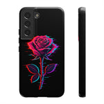 Glitch Rose Neon Phone Case Vaporwave Tough Cover