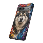 Alaskan Malamute Portrait Tough Phone Case - Vivid Paint Splatter