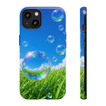Bubbles Over Grass phone case | Tough Cover