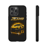 Z06 Corvette Phone Case, Yellow Neon Chrome Studio Cover