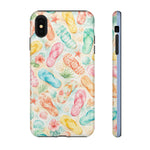 Watercolor Flip Flops pattern Tough Case | Beach Shells Phone Cover