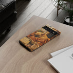 Sleeping French Bulldog with Croissants phone case | cute bakery scene