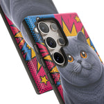 British Shorthair Round Pop Art Tough Phone Case