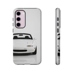 White NA Miata Phone Case, Retro MX5 Roadster Cover, Gift for Car Guys