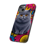 British Shorthair Round Pop Art Tough Phone Case