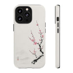 Plum Blossom Ink Wash Phone Case Minimalist Zen Tough Case