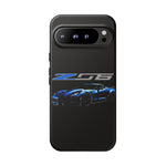 Blue C7 Z06 Sports Car Tough Phone Case Track Style Cover Gift