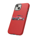 Red Classic Corvette C1 Illustration phone case | Retro Car Tough Case