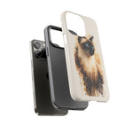Siamese Cat Watercolor Portrait Tough Phone Case - Cream Choc