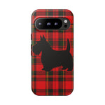 Scottish Terrier Silhouette Plaid Art Tough Phone Case