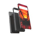 Matte Black MK4 Supra Sunset Tough Phone Case - Palm Silhouette
