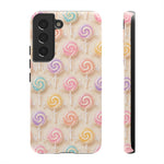 Pastel Swirl Lollipops Tough Case | Candy Pattern Phone Cover