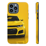 Yellow Camaro Phone Case, ZL1 American Muscle Car Tough Cover for Chevy Owners