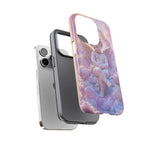 Cherub Cloud Throne Phone Case, Pastel Marble 3D Render Cover