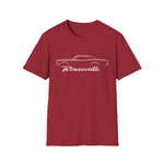 1965 Bonneville Classic Car Outline T-Shirt Line Art Silhouette Emblem Car Fan Gift