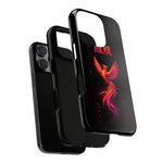 Glitch Phoenix Rising Art Tough Phone Case - Orange Pink Neon