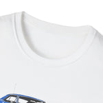 Blue 1966 GTO Muscle Car Trio Illustration T-Shirt | Classic Auto Shirt