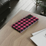 Pink Black Buffalo Plaid Phone Case
