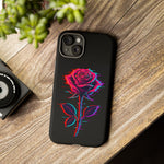 Glitch Rose Neon Phone Case Vaporwave Tough Cover