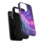 Neon Dolphin Ocean Vaporwave Art Tough Phone Case