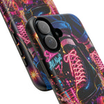 Neon Roller Skates Tough Case | Retro 80s Skate Night Phone Cover