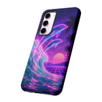Neon Dolphin Ocean Vaporwave Art Tough Phone Case