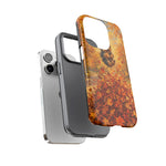 Yorkshire Terrier Jumping in Autumn Leaves Tough Case | Fall Dog Phone Cover