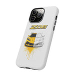 Z06 Corvette Phone Case, Yellow Sketch Reveal Chrome Cover