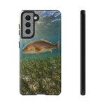 Redfish Phone Case, Seagrass Flat Underwater Art Cover
