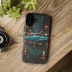 Vintage Teal 1957 Bel Air Classic Car Tough Case | Retro Rainy City Phone Cover