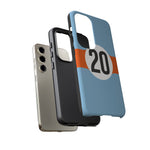 Copy of Blue Orange Number 20 Retro Racing Stripe Tough Phone Case Cover