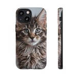 Maine Coon Kitten Phone Case, Tufted Ears Macro Portrait Cover