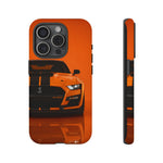 Orange Mustang Art Phone Case, GT500 American Muscle Car Tough Cover for Male