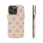 Pastel Swirl Lollipops Tough Case | Candy Pattern Phone Cover