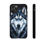 Siberian Husky Geometric Diamond Art Tough Phone Case