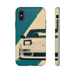 S13 Teal White Pop-up Tough Phone Case for JDM Fans