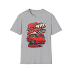 1988 Porsche 911 Turbo Slant Nose Cabriolet T-Shirt — Red Sports Car Graphic