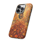 Yorkshire Terrier Jumping in Autumn Leaves Tough Case | Fall Dog Phone Cover