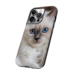 Ragdoll Kitten Phone Case, Blue Eyes Macro Portrait Cover, Gift