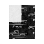 1961 F100 Line Art Microfiber Throw Blanket Classic Truck Gift