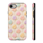 Pastel Swirl Lollipops Tough Case | Candy Pattern Phone Cover